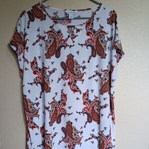 White and Mixed Color Dressy Casual Boxy Blouse